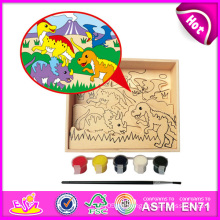 2014 neue Kinder Bunte Farbe Kit Spielzeug, Popualr Kinder Holz Farbe Kit Spielzeug, Heißer Verkauf Bildung DIY Holz Farbe Kit Spielzeug W03A063